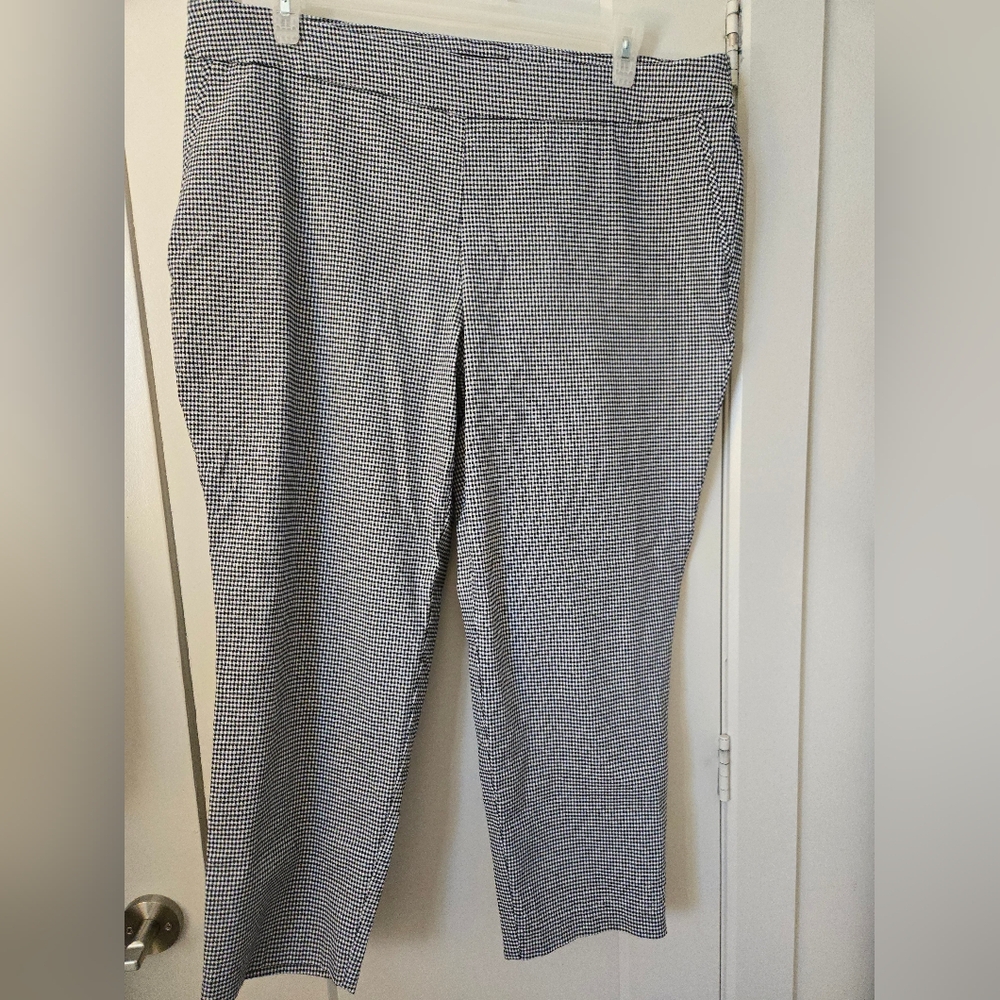 Cynthia Rowley Blue and White Straight Leg Pants
